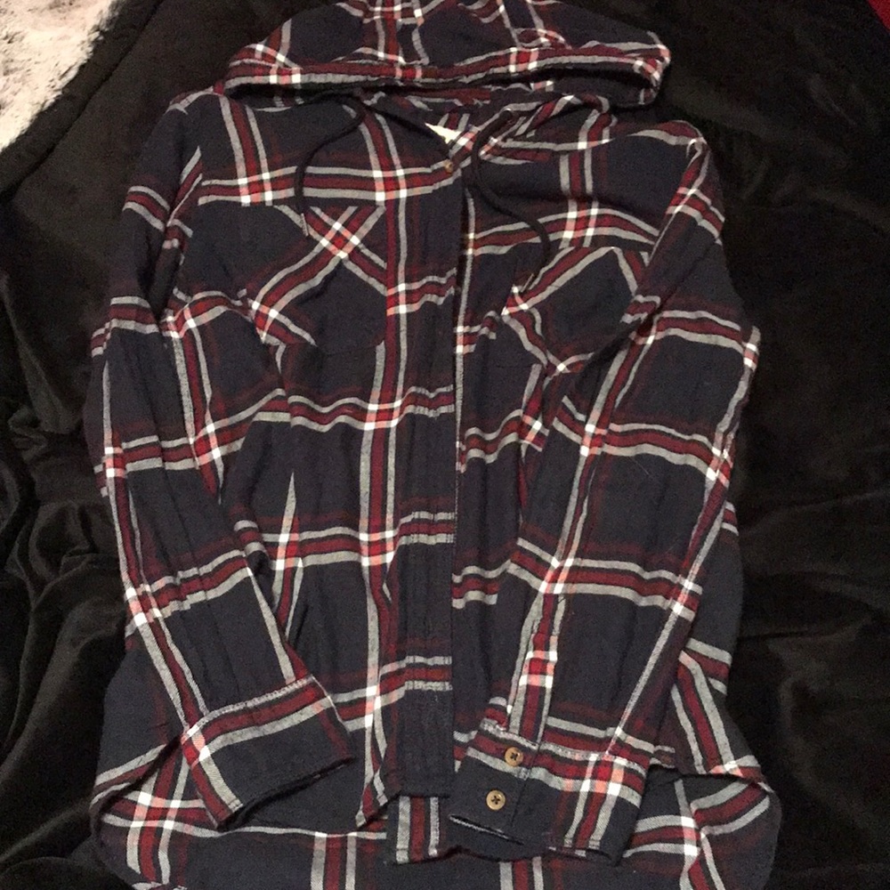 Hooded boyfriend flannel